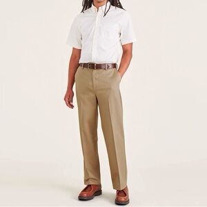 DOCKERS khakis straight leg relaxed dark tan men’s pants size 35 x 26